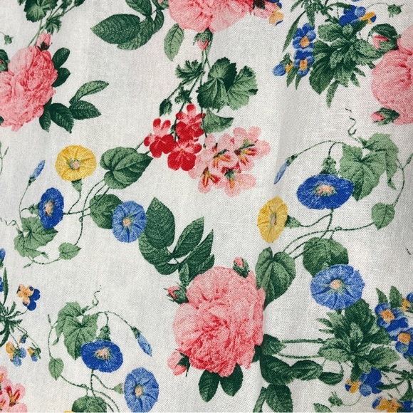 OLD Navy Womens Skirt Floral Linen Blend A-Line Mini Cream Multicolor Size Med. - Picture 3 of 8